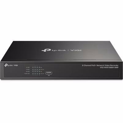 Grabador de Vídeo en Red TP-Link VIGI NVR1008H-8MP Negro con 8 Canales, Resolución 4K y Almacenamiento de Hasta 10TB